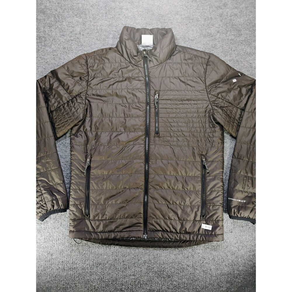 Columbia Omni-Heat Men's M Brown Insulated Puffer Jacket Full Zip Outdoor